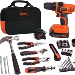 BLACK+DECKER 20V MAX Rechargeable Cordless Drill Machine Set – 68-Piece
