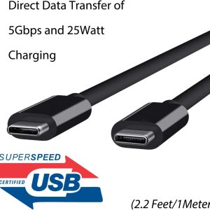 Premium 100W USB-C to USB-C Cable – PD Fast Charging & Data Transfer with 4K Display Support